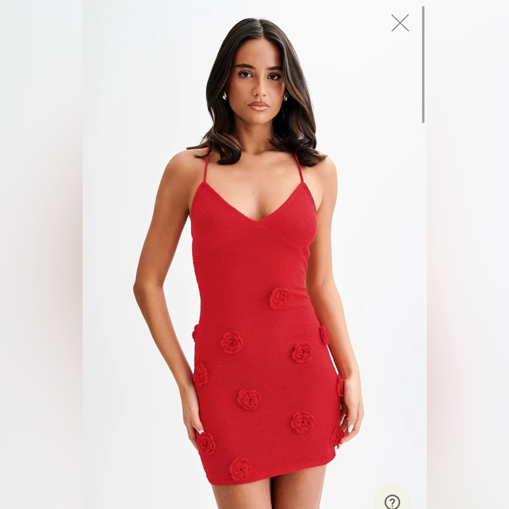 Meshki Suki Knit Mini Dress in Red